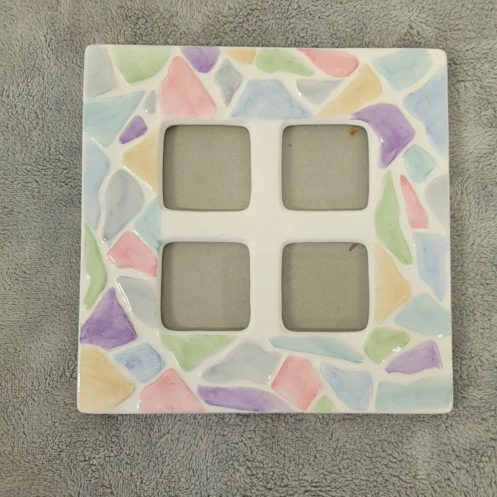 Connoisseur Ceramic 4-Opening Multi Photo Frame 2x2 Tabletop Picture Frame S82E